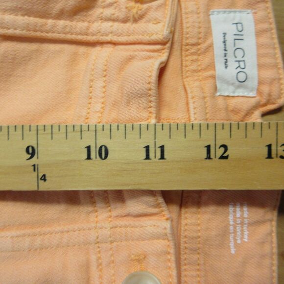 PILCRO ANTHROPOLOGIE The Kit Cropped High-Rise Wide-Leg Jeans Sz 31 Peach Orange - Picture 13 of 16